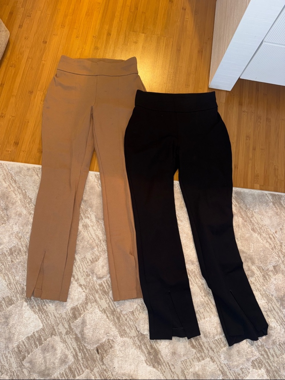 Express Straight Leg Ponte Pants in Black and Brown